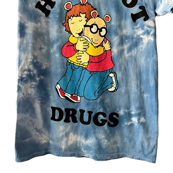 Arthur Hugs Not Drugs Tie Dye Tshirt NWOT SIZE Small - Picture 3 of 9